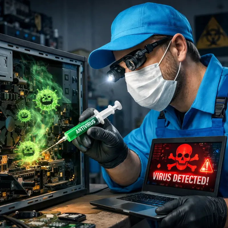 Лечение компьютера от вирусов в Магнитогорске на дому